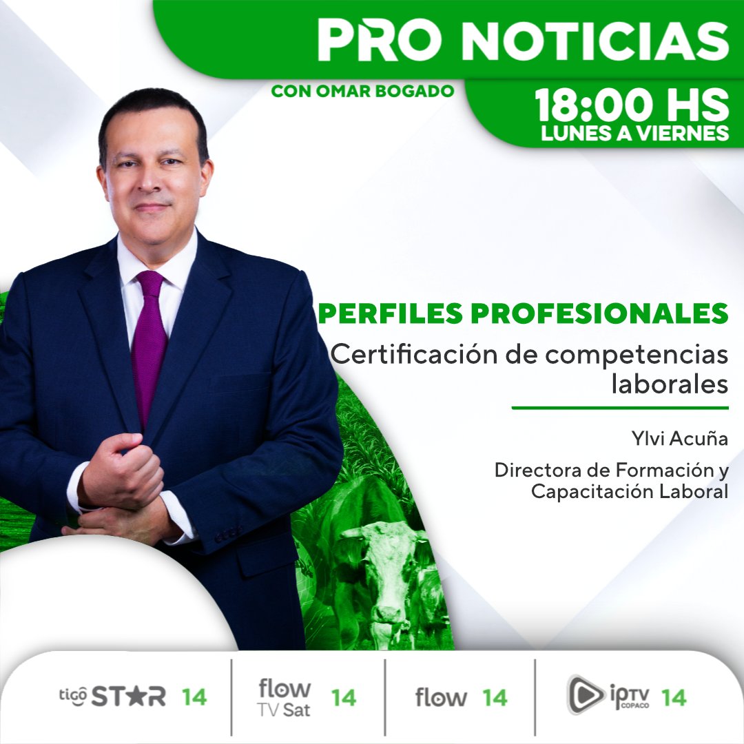 canalpropy's tweet image. 📜Certificación de competencias laborales
📰 En #PRONoticias, @omarbogado1 cuenta las principales informaciones del sector productivo en un sólo espacio.
Seguinos ⬇️
📺 Canal 14 de Tigo Star
📲 App Megacadena