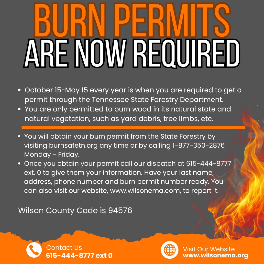 Burn Permits Are Now Required! October 15th-May15th ocv.im/BBU5234