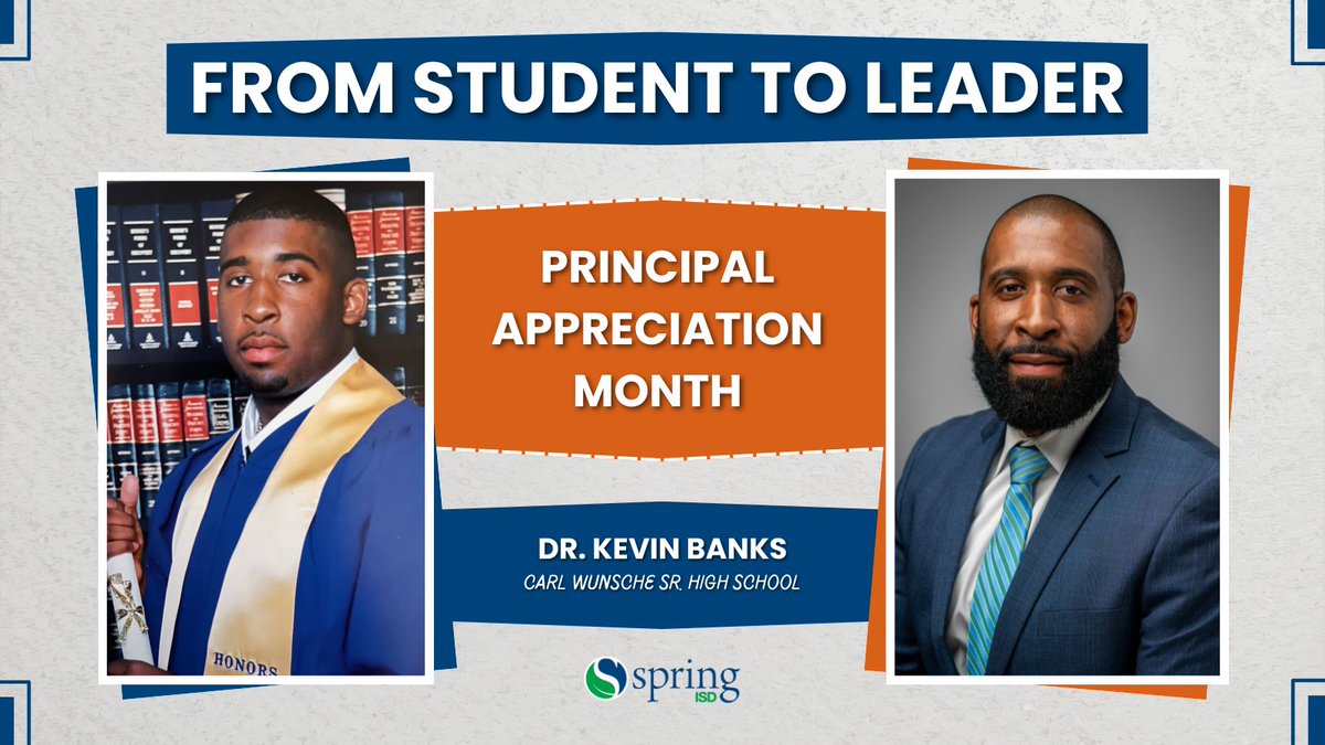 SpringISD's tweet image. Shoutout to Dr. Kevin Banks, principal of Carl Wunsche Sr. High School! When asked about life advice, he said: “Dream big, live fearlessly, be authentic and remain humble.” Thanks for inspiring Spring ISD every day! @cwhs_springisd @SISD_CoA