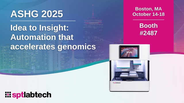 SPTLabtech's tweet image. We&apos;re at ASHG in Boston this week!

Find out more about the exciting developments we will be sharing - 
go.sptlabtech.com/4hf6UxC

📍Boston, Massachusetts - booth 2487 |🕛  October 14-18

We look forward to seeing you there!

#Genomics #LiquidHandling #LabAutomation