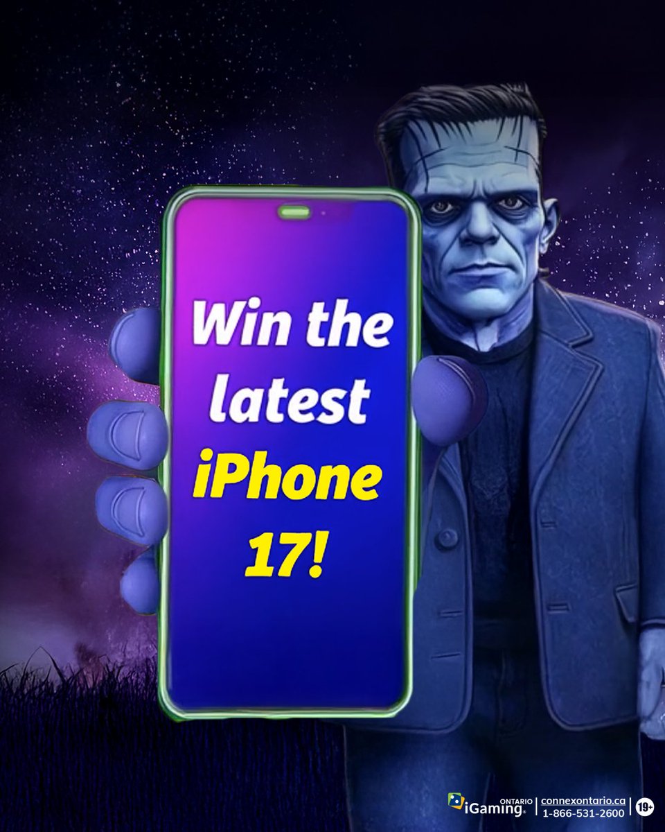 🧟 Frankenstein's monster is a friendly chap! He's even 𝐠𝐢𝐯𝐢𝐧𝐠 𝐚𝐰𝐚𝐲 𝐚𝐧 𝐢𝐏𝐡𝐨𝐧𝐞 𝟏𝟕 to one lucky player.⁣
 ⁣
For the chance to win, just click the link and complete an entry. Don't worry, he won't bite.⁣

___________⁣      ⁣
One Canada-based winner will be