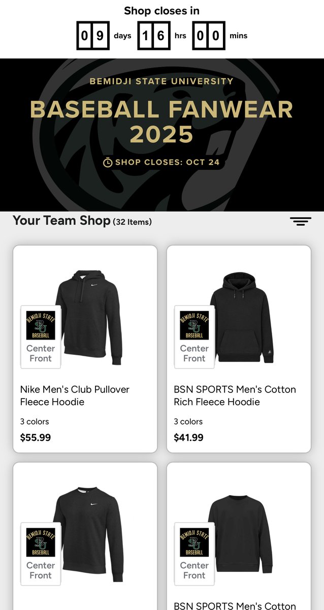 Gear up and show your Beaver pride, the BSU Baseball Team Shop is live now through October 24th! 

Don’t miss your chance to grab official team apparel and support the Beavers this season.

🛒 Shop now: bsnteamsports.com/shop/BSUBSBL25

#GoBeavers | #BeaverTerritory | #BSUBaseball