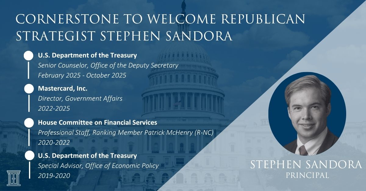 As Washington's premier government affairs firm, we pride ourselves on having the best team in DC. Today, Cornerstone is pleased to share that our bipartisan firm will be growing again with the addition of Republican strategist Stephen Sandora!

Read more: cgagroup.com/cornerstone-we…