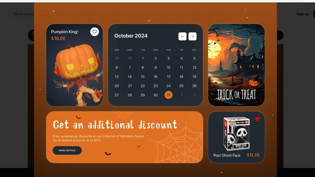 QuantumCoderDev's tweet image. Built a Halloween landing page with CSS Grid & SCSS! 🎃Rows ✅ Columns ✅ Animations ✅
Practice = spotting mistakes & solving them. Every project = better coding! 🚀 live: halloween-bento-grid.vercel.app
inspirational design: dribbble.com/shots/25089639…
@sarthacksharma @harshbhaiyaa