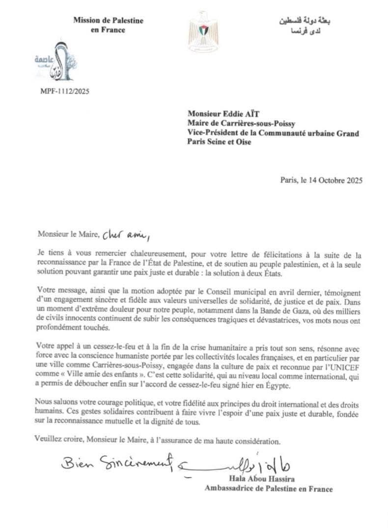 « 𝑭𝒂𝒄𝒆 𝒂̀ 𝒍𝒂 𝒈𝒖𝒆𝒓𝒓𝒆 𝒂𝒖 𝑷𝒓𝒐𝒄𝒉𝒆-𝑶𝒓𝒊𝒆𝒏𝒕, 𝒍𝒆 𝒑𝒐𝒖𝒗𝒐𝒊𝒓 𝒅’𝒂𝒈𝒊𝒓 𝒅𝒆𝒔 𝑽𝒊𝒍𝒍𝒆𝒔 »

<a href="/HalaAbouHassira/">Hala Abou-Hassira</a> 
<a href="/ville_carrieres/">Ville de Carrières-sous-Poissy</a>