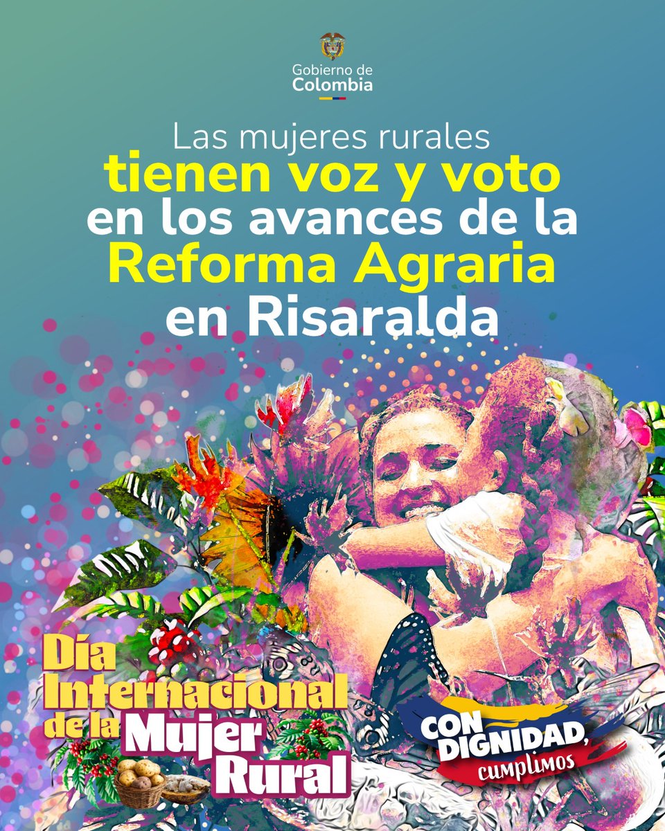 Cerca de 200 campesinas, afros e indígenas han participado en talleres de mujer rural que ha realizado @agenciatierras en Risaralda y han conformado los Comités de Reforma Agraria. Más de 90 recibieron título de sus parcelas donde siembran alimentos y futuro #GuardianasPorLaVida