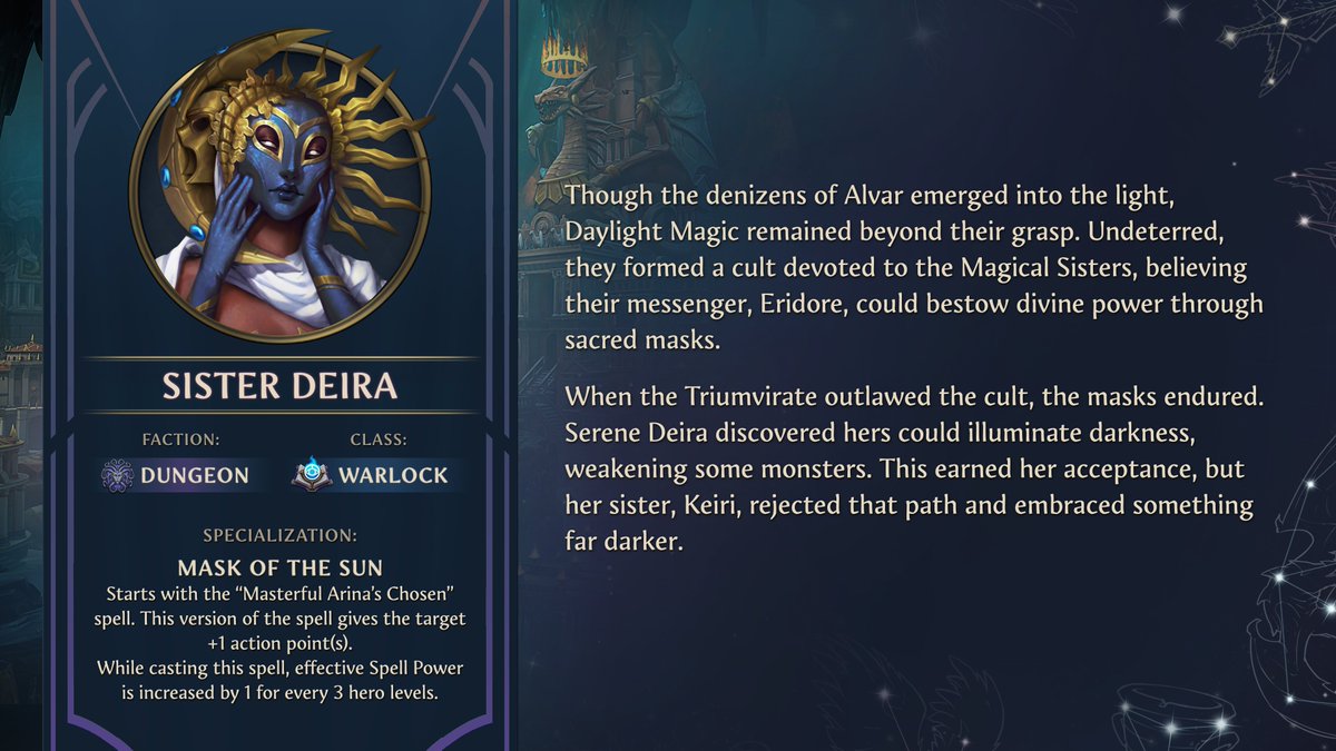 Many Alvari denizens parted ways with their close ones after they’d left and become altered by the Abyss. Despite her older sister’s choice to abandon Alvar for something more sinister, Sister Deira remains a guiding light to those, who stand defiant against the darkness. Let’s
