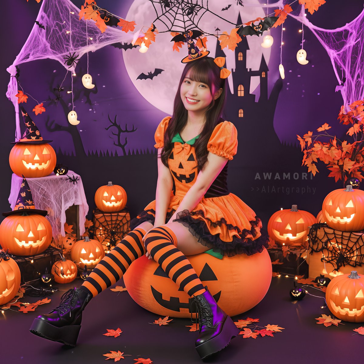 2022Awa's tweet image. 🎃
#halloween #aiportrait #aiphotography #aigravure #aigirl #photoshop #lightroom #photorealism #firefly #nanobanana #Imagen4 #4k