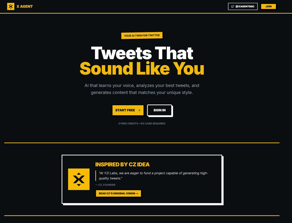 Someone just created the AI you asked for on this Binance Square post

binance.com/en/square/post…

This is the tech

xagentbsc.com
x.com/XAgentBSC

And it's working!

<a href="/cz_binance/">CZ 🔶 BNB</a>
