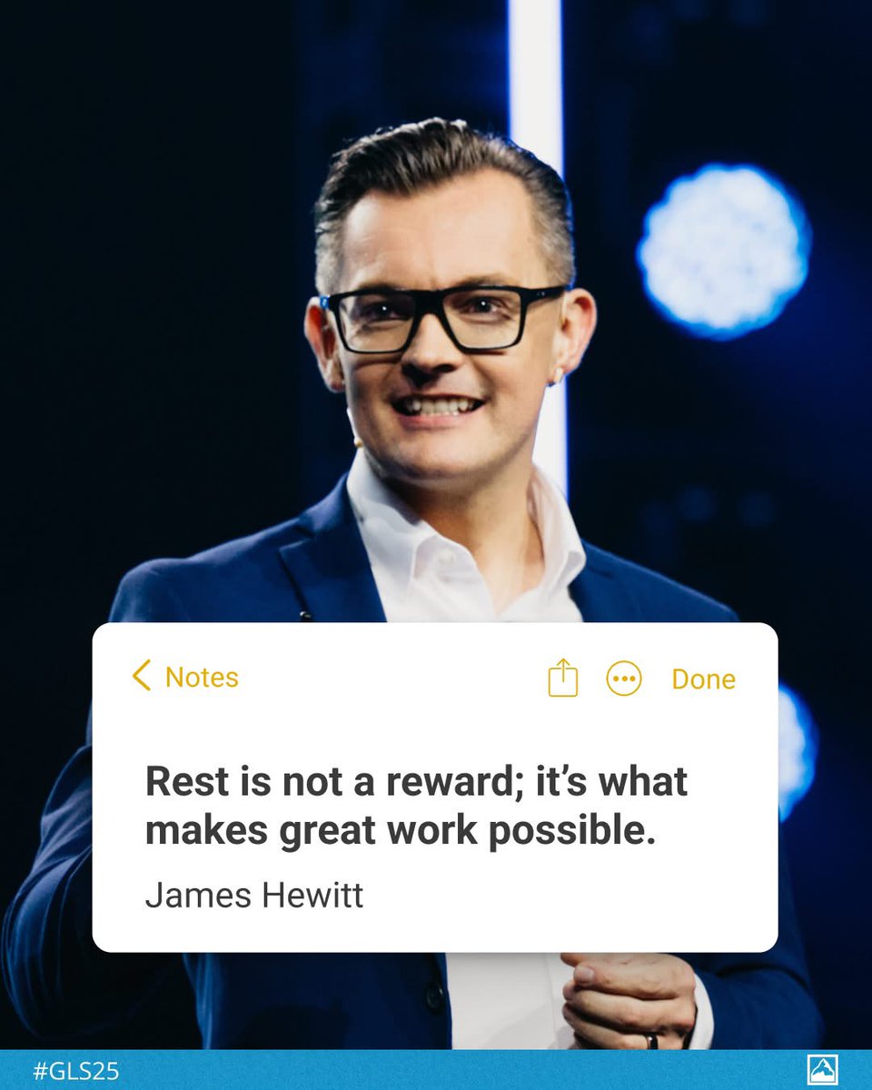 James Hewitt brings us this insight to this year's GLS: Rest isn’t a luxury — it’s what makes great work possible. This fall, find renewal and leadership insight at the Global Leadership Summit, happening across Canada. Learn more at GLS2025.ca.