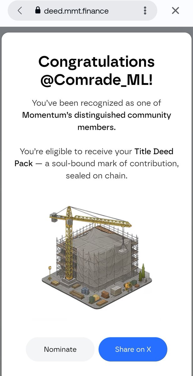 I can nominate 3 people for <a href="/MMTFinance/">MomentumⓂ️Ⓜ️T</a> Deed NFTs.
Think you deserve it? Drop your reason 👇
Tell how you’ve supported the $MMT vision &amp; pushed the Momentum wave 

✅ Like ❤️
 ✅ RT 🔁
 ✅ Follow 👣
✅Tag your frens who deserve this too!
Winner 24 hours
#MMTFinance  #Sui #KAITO