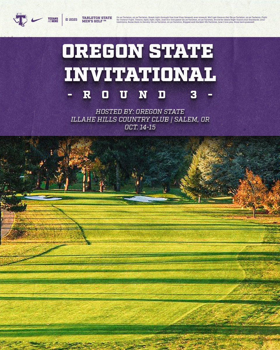 TarletonMGolf's tweet image. Final round in Oregon starts 🔜

Live Scoring 📊| tinyurl.com/hvm279pt