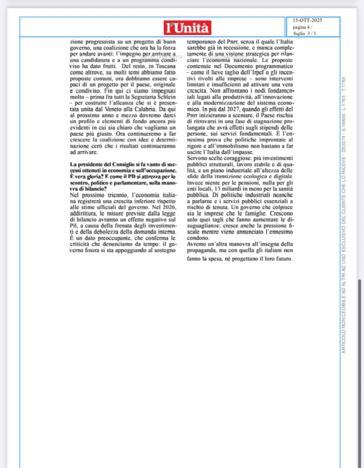 Oggi una lunga riflessione con <a href="/unitaonline/">l'Unità</a>. Sulla vittoria in Toscana, le regionali, la coalizione, il Medio Oriente e il ruolo dell’Italia, le manifestazioni per la pace
