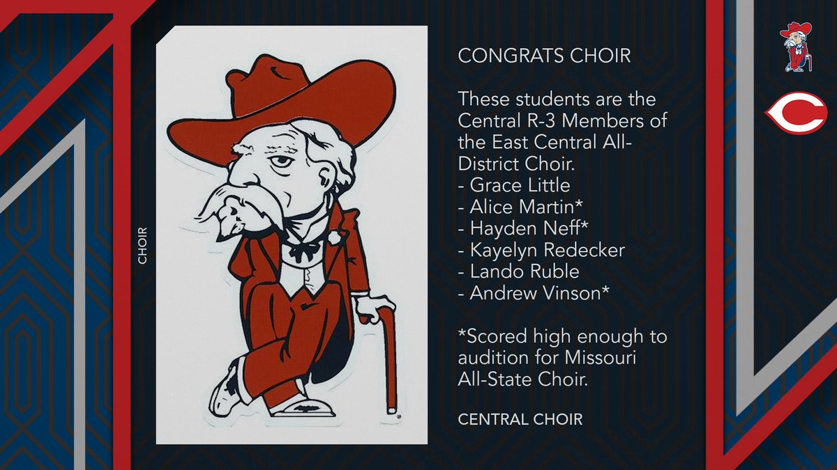 Congratulations Choir Members!  We are very proud of you!  Good luck to those of you that are  auditioning for the Missouri All State Choir!
