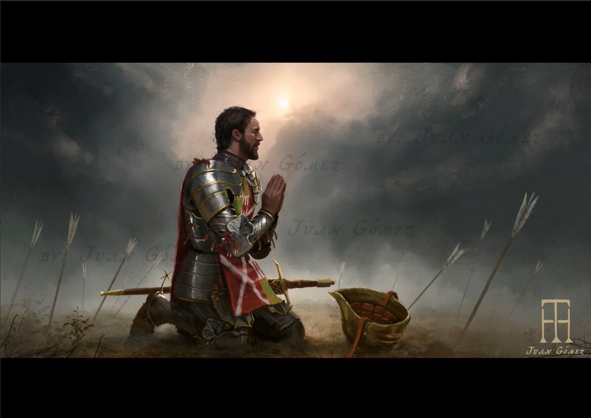 Back to the historical setting and knights with plate armor. A scene from the War of the Roses. John Neville after a battle