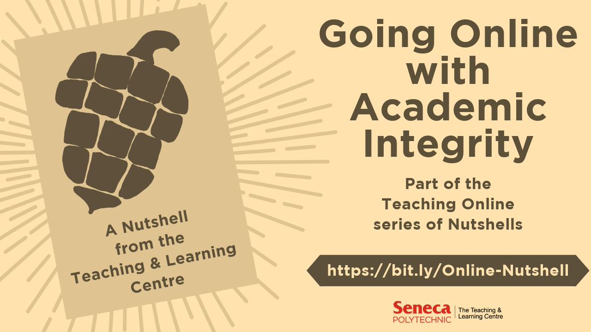 Seneca_TandL's tweet image. Common concerns for cheating online include more use of unauthorized materials &amp;amp; unauthorized third parties. In our Going Online with Academic Integrity #TLCnutshell, you&apos;ll learn how you can involve your students in conversations about academic integrity. bit.ly/Online-Nutshell