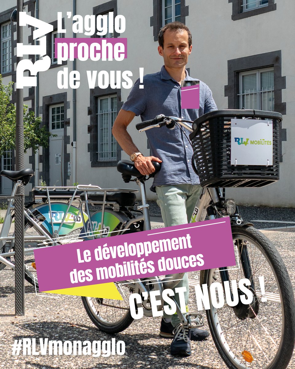 #RLVmonagglo |🚲🌍 Le développement des mobilités douces, c'est nous !

À travers le service RLV Mobilités, Riom Limagne et Volcans vous accompagne dans tous vos déplacements quotidiens en mobilités douces, de façon durable et accessible à tous ! 🛴🚴‍♀️