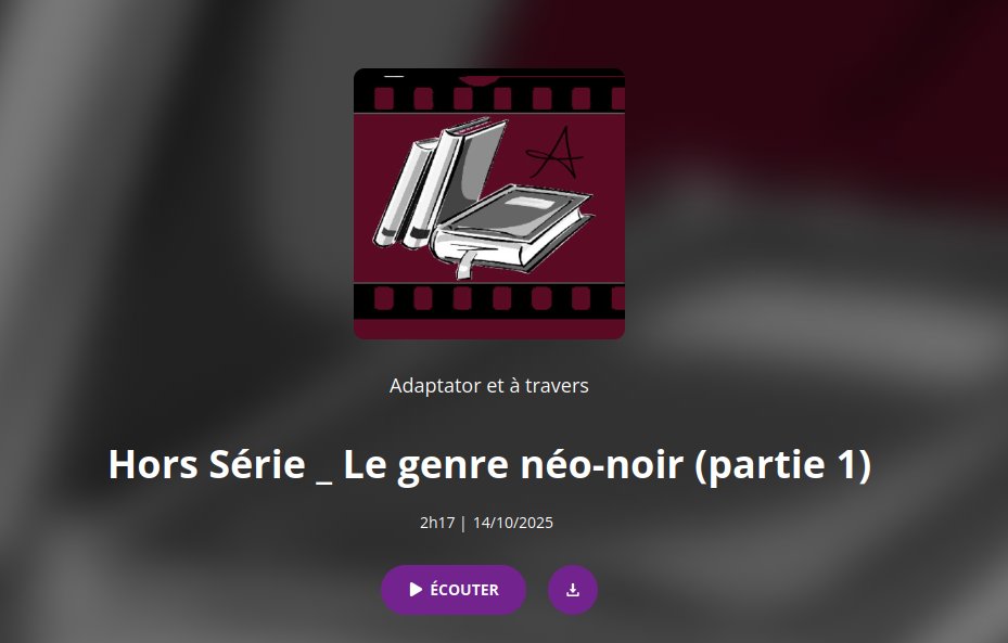 1/2 Le point commun entre The Dark Knight et Bienvenue à Gattaca ?

Il paraît que c'est du néo-noir. Audrey a invité Frédéric et le scénariste Hasina Wilson pour un podcast marathon où le trio dissèque les fleurons du genre. C'est sur le podcast Adaptator et à Travers...