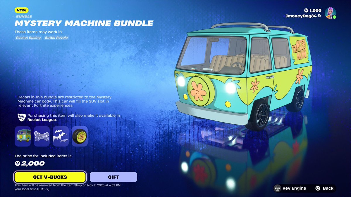 MYSTERY MACHINE BUNDLE Giveaway
#Fortnite #Giveaway #Ad

HOW TO ENTER!

-Follow me📲
-Like &amp; RT♻️
-Comment 'Done'✅

Ends in 24 hours!

Use Code 'Jmoneydog84' to support me, it helps a lot
💙 #EpicPartner