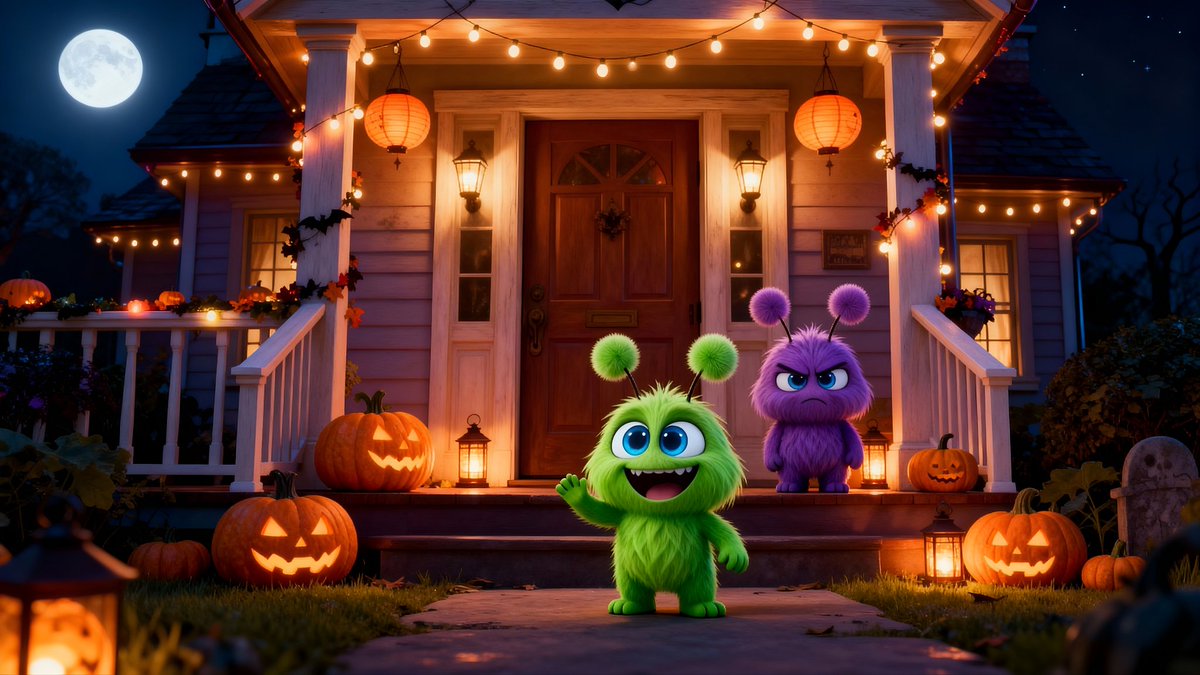 This Friday, we’re dropping a brand-new Mumzels short story! 👻✨
Get ready for a spooky Halloween adventure starring Bruno and Puck. 🟣🟢
Mischief, candy, and late-night surprises await… 🍬🎃

#Mumzels #Halloween #ShortStory #Bruno #Puck #CuteMonsters #SpookyFun #AIanimation