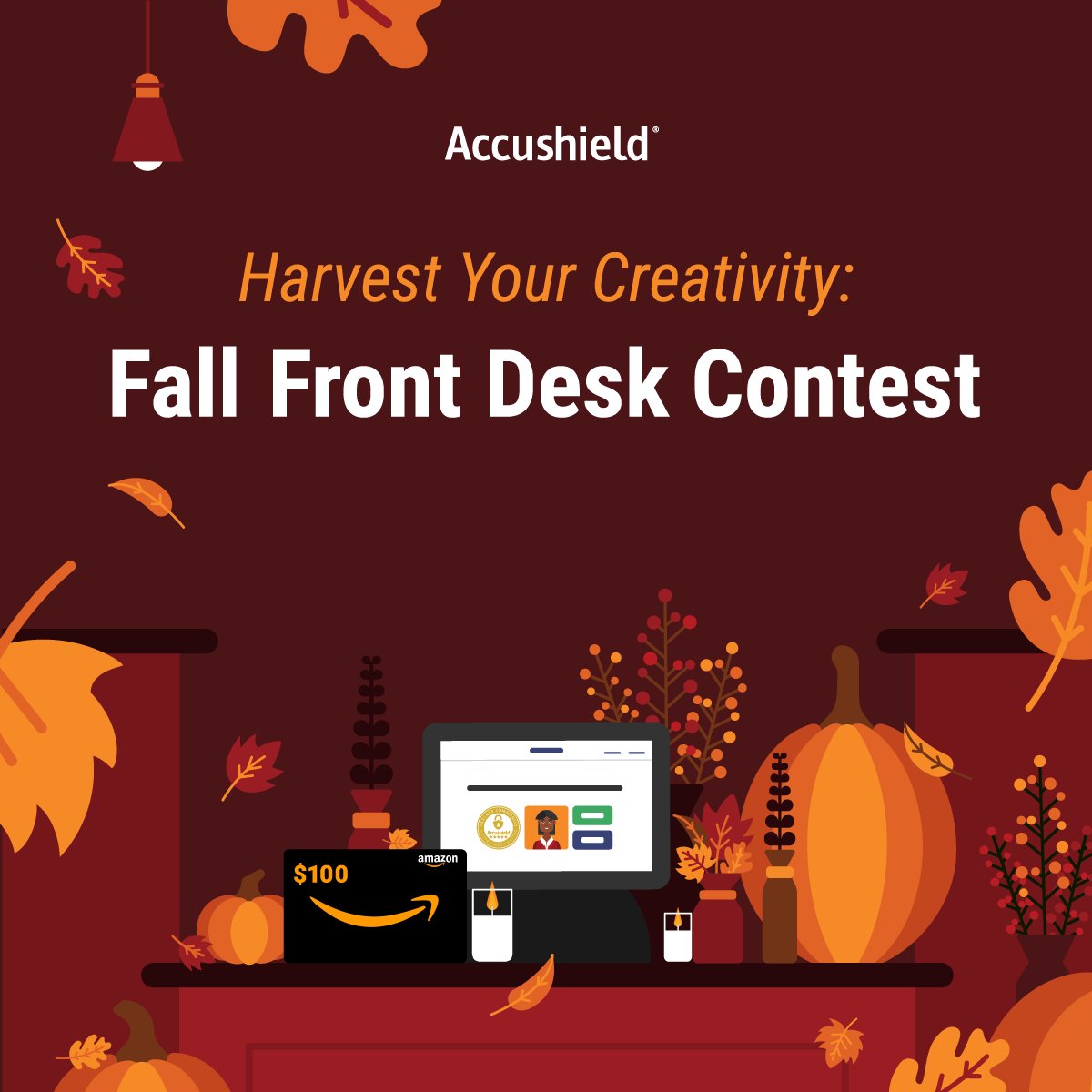 🍁 Show Off Your Fall Decor: Win $100!🍁

HOW TO ENTER:
Decorate your front desk
Snap a photo (include your kiosk in the display)
Post with #AutumnWithAccushield2025
Tag &amp; Follow <a href="/Accushield11/">Accushield</a>

Happy decorating! 🍂