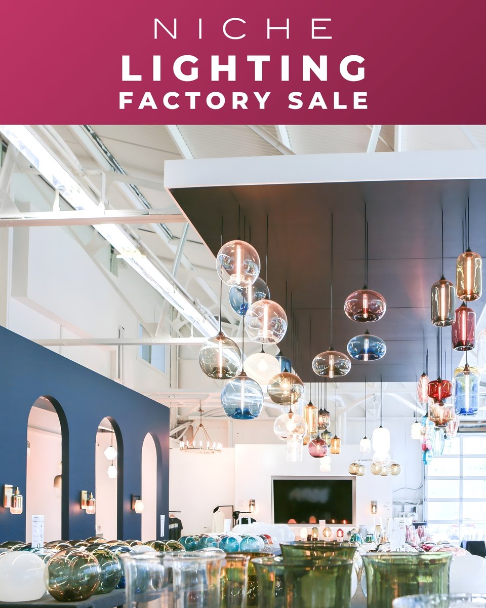10 Days Until the Niche Lighting Factory Sale in Beacon, NY — Take 70% OFF Handmade Modern Glass Lighting 🗓️ Oct 25 | 9 AM – 6 PM • Oct 26 | 9 AM – 4 PM. Shop pendants, vases, votives, and more — all handmade in our Hot Shop. 🔥 Live glassblowing &amp; pendant giveaways.