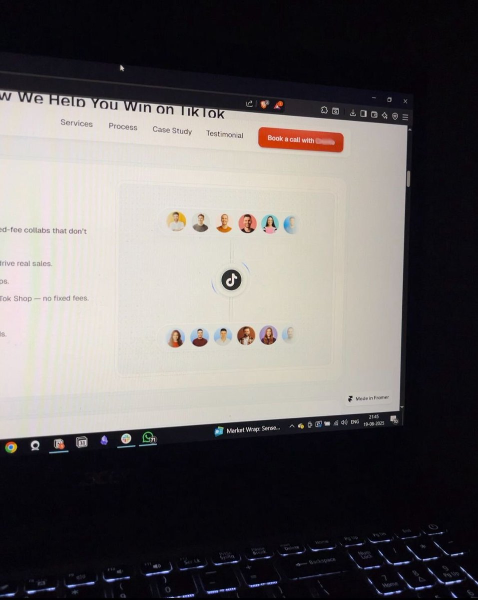 deepagarwal_'s tweet photo. Website in progress 🛠️

Building for a TikTok agency with:

- $800k+ in client revenue
- 2800+ partnered creators
- 8000+ videos generated

Main focus areas on the website:

- Service and solution clarity
- Visual first approach
- Metric focused case studies
- Pre-call qualification