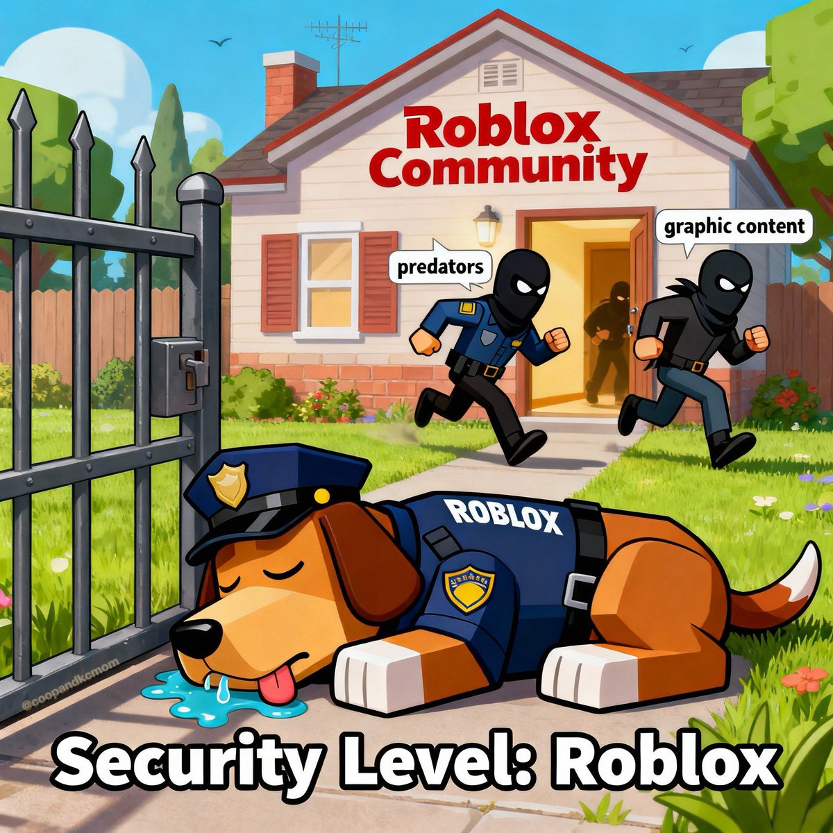 CoopandKCmom's tweet image. Banning the whistleblower. Protecting the predators. And people pretend they didn’t see it. “Awareness” doesn’t mean anything without courage. Put your money where your mouth is… protect kids. Cancel Roblox!!