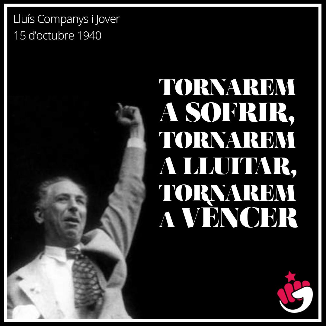 Fa 85 anys l'espanyolisme afusellava el President Companys.
Que no caigui en l'oblit. 
Per Catalunya!✊🏼