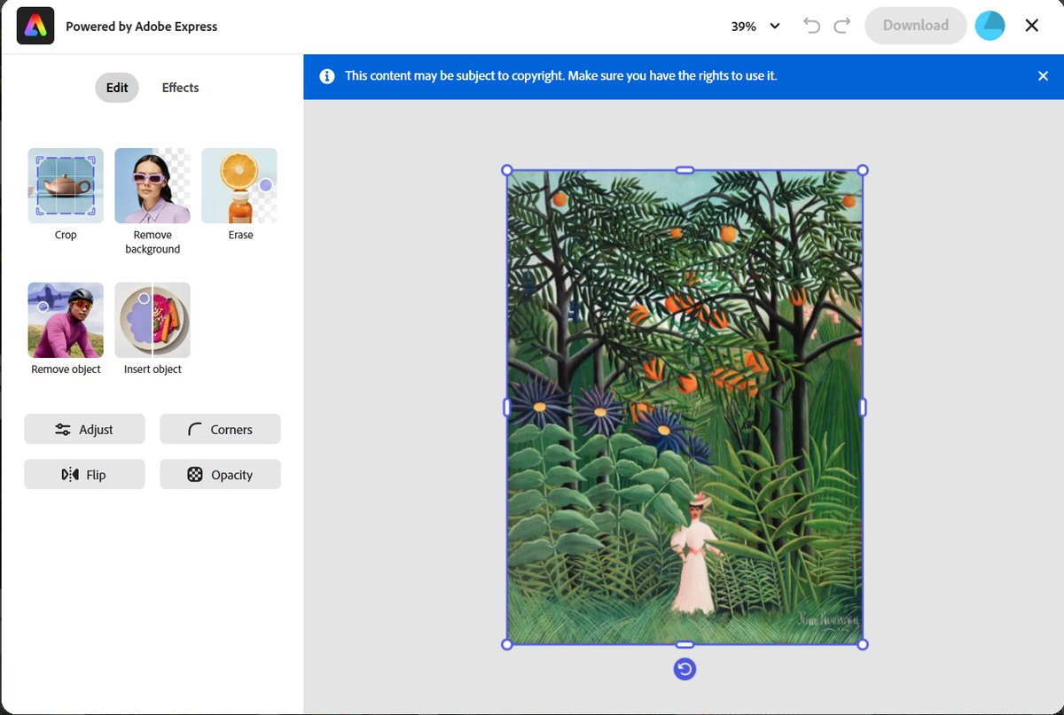 NelkMarge's tweet image. This sucks. And as I discovered today, Google has also partnered with Adobe and is letting people edit any image found through Image Search using GenAI. There&apos;s a little © disclaimer, but they&apos;ve made it so easy to tamper with original images. They are drowning human art in slop.