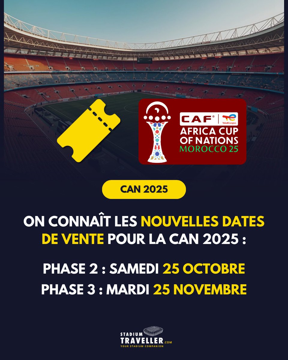 🎟 𝐎𝐧 𝐜𝐨𝐧𝐧𝐚𝐢̂𝐭 𝐥𝐞𝐬 𝐧𝐨𝐮𝐯𝐞𝐥𝐥𝐞𝐬 𝐝𝐚𝐭𝐞𝐬 𝐝𝐞 𝐦𝐢𝐬𝐞 𝐞𝐧 𝐯𝐞𝐧𝐭𝐞 𝐝𝐞 𝐭𝐢𝐜𝐤𝐞𝐭𝐬 𝐩𝐨𝐮𝐫 𝐥𝐚 𝐂𝐀𝐍 𝟐𝟎𝟐𝟓 ! 🏆

Hier a ouvert la 1ère phase de vente avec une prévente Visa jusque vendredi 14h30 (heure française). Vendredi à 14h30 la vente