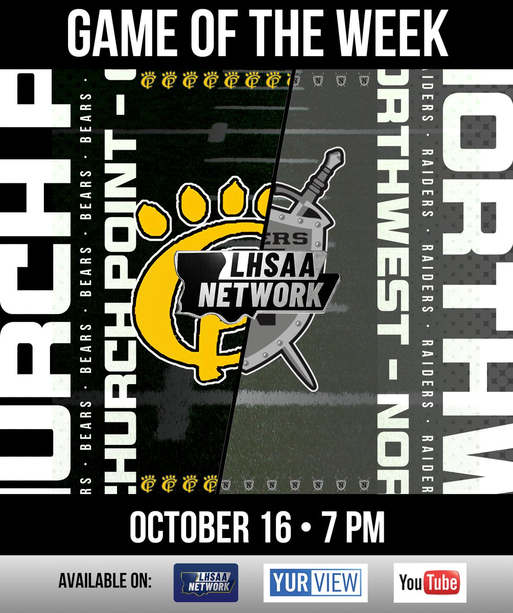 The Game of the Week heads to Acadiana for Week 7 of the <a href="/LHSAAsports/">LHSAA</a> 🏈 season for a clash between Church Point and Northwest❗️

Tune in tomorrow at  7 pm to catch all of the action live. The game will be broadcast on the free LHSAA Network TV app (Roku, Amazon Fire Stick, Apple