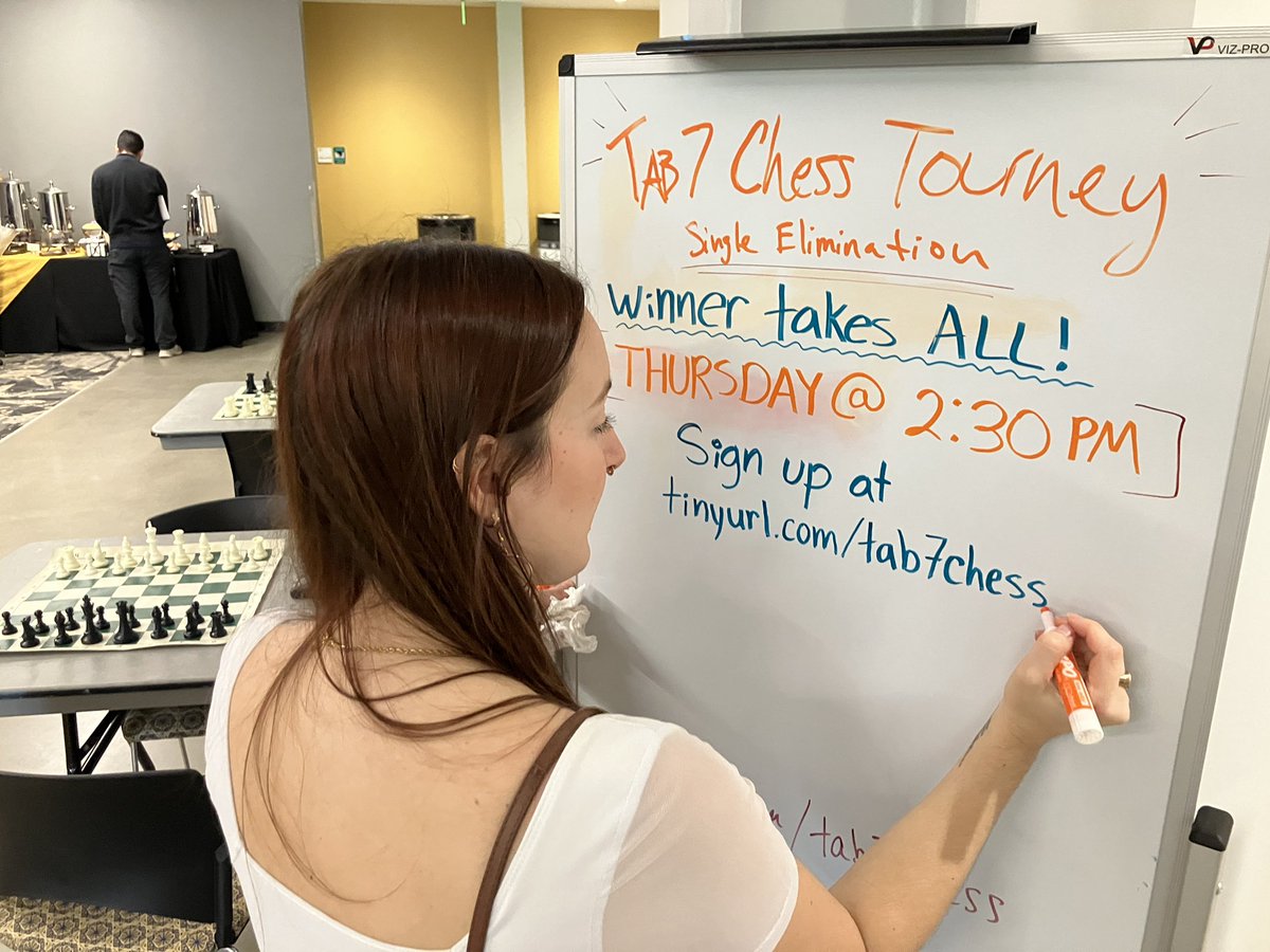Tabconf 7 Single Elimination chess tourney starts tomorrow at 2:30 PM sharp. Get signed up here: tinyurl.com/tab7chess

 <a href="/tabconf/">TABConf - tickets on sale Oct 13-16, 2025, Atlanta</a> <a href="/evento_so/">evento.so</a> <a href="/bitcoinburnbabe/">Cheyenne</a>  <a href="/JondoMedia/">Jondo Media</a>