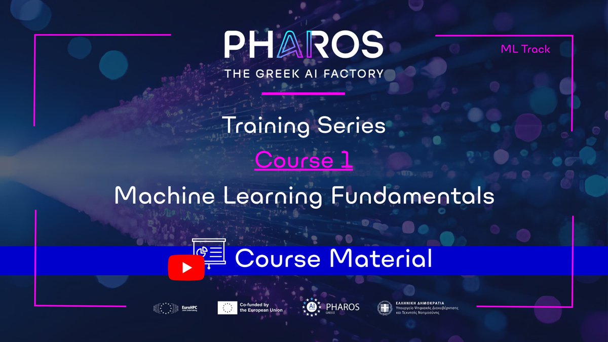 📹📄Course material!
#PHAROS AI Factory Training Series Course #1 "Machine Learning Fundamentals"

✅Dedicated playlist➡ bit.ly/4qqEchA
✅Presentation material➡ bit.ly/46ptWgb

#AIFactoryPharos #AIFactories #ArtificialIntelligence #AI #programming #ML