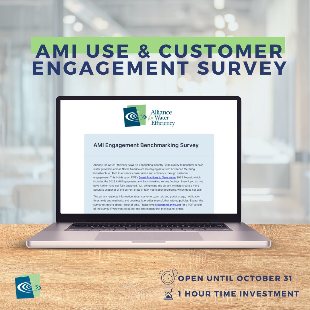 Is your utility using AMI to engage with customers?

Our industry-wide survey helps us better understand how water providers are using (or planning to use) AMI data to advance conservation &amp; efficiency through engagement and leak notification programs.
👉lnkd.in/dMmu8tKv
