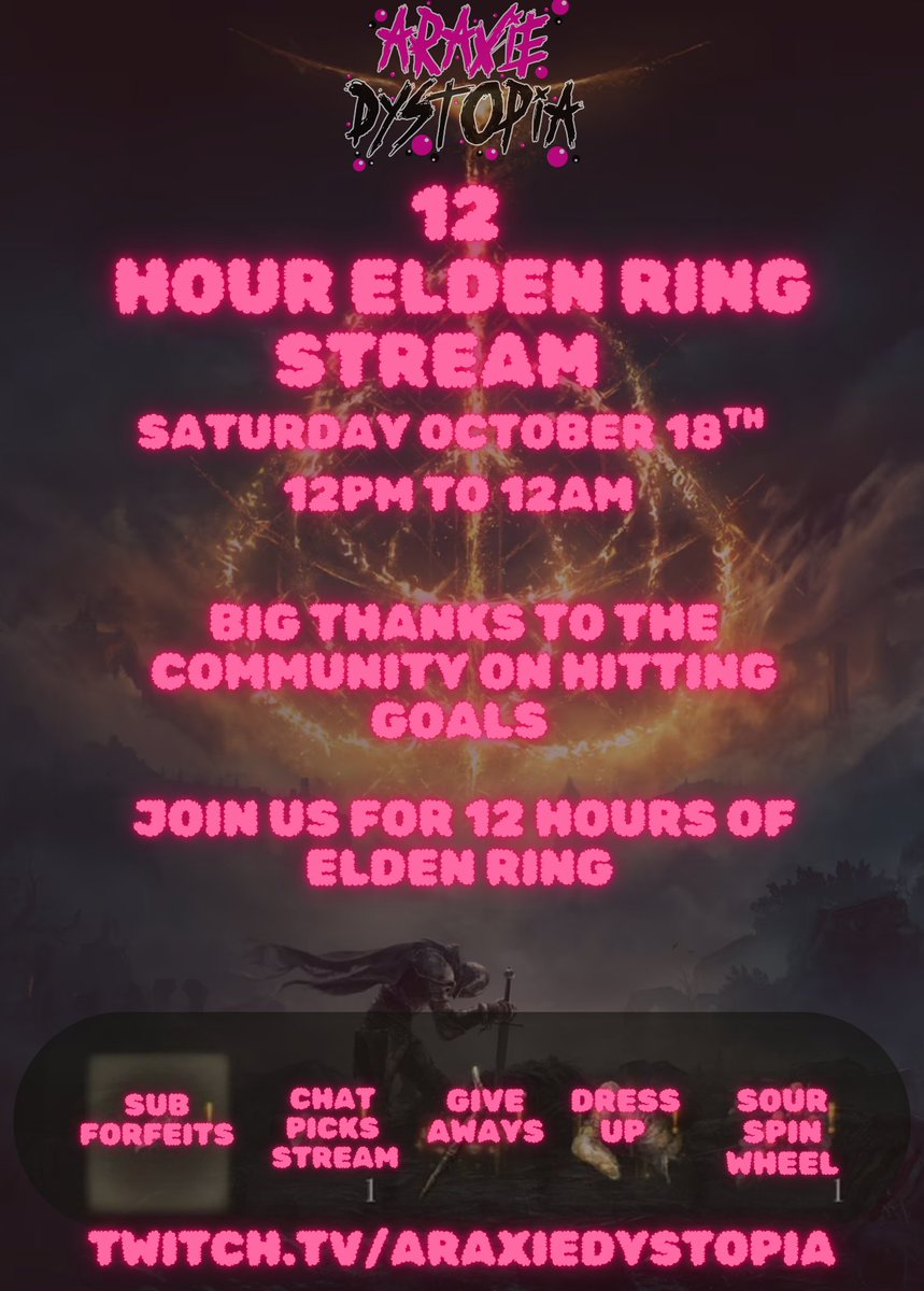 📣📣12 hour stream📣📣
This Saturday, first playthrough of Elden Ring! I got this 
#ELDENRING #twitch