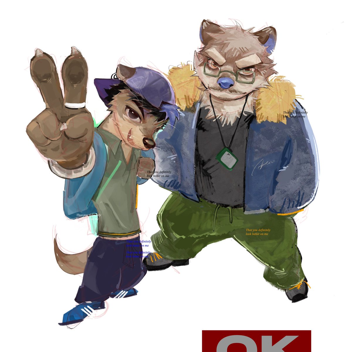 Niiunnn's tweet image. bestie

cowboy finished the line art, and then I colored it in.