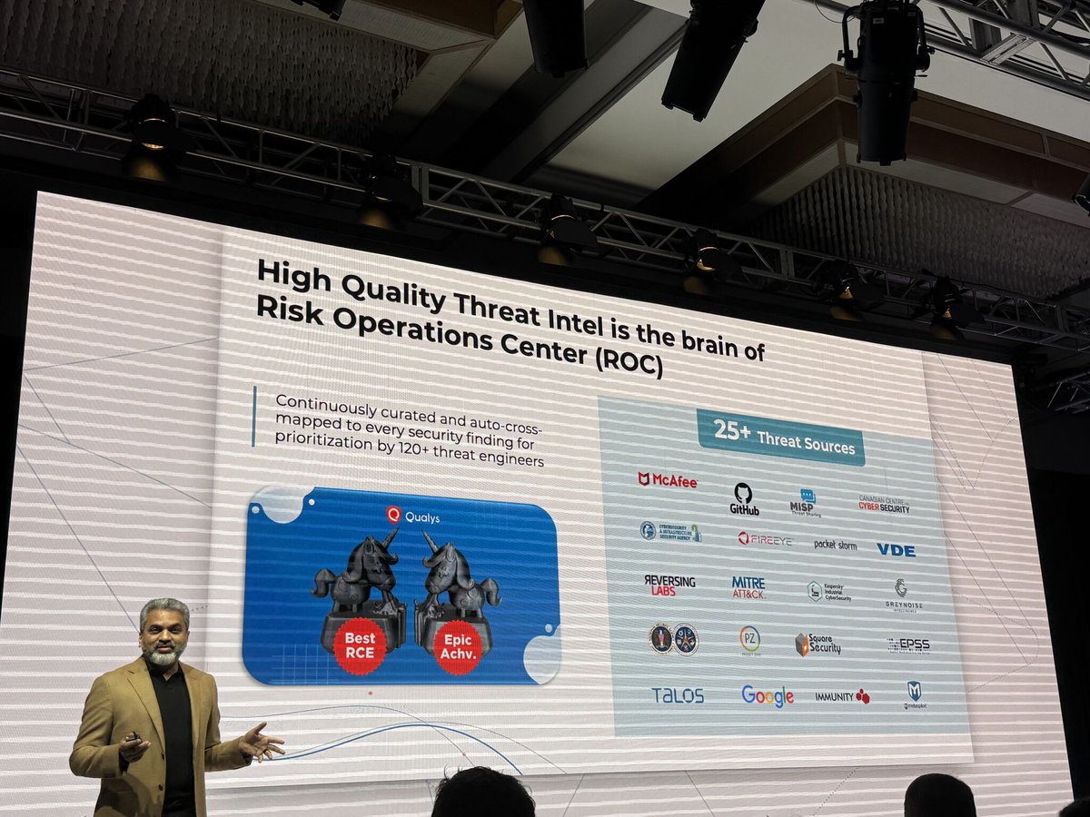 More from <a href="/qualys/">Qualys</a> #ROCon about their work eliminating risk, including their application of #AgenticAI to automate remediation
#ciso #infosec #threatintelligence #Secops #soc #patchmanagment #vulnerabilitymanagement #riskmanagement #AI