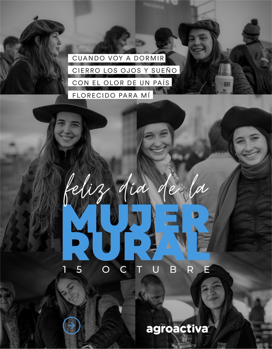 _"Cuando voy a dormir cierro los ojos y sueño con el olor de un país florecido para mí"_
-Feliz Día Internacional de la Mujer Rural- 💙