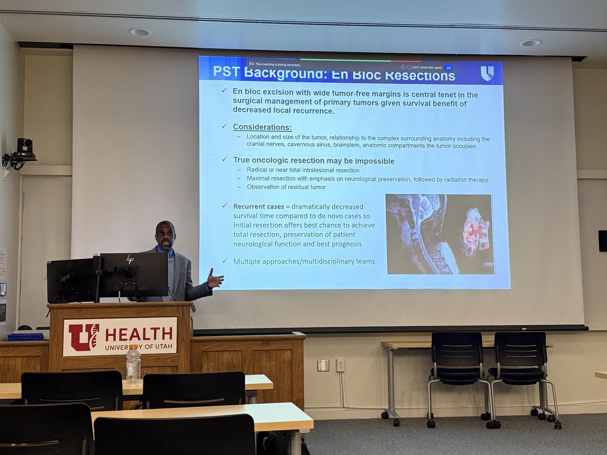 Fantastic grand rounds talk by a dear friend and mentor <a href="/Dukeneurosurg/">Duke Neurosurgery</a> Dr. Rory Goodwin on en bloc resections of primary spine tumors <a href="/UofUNeurosurg/">University of Utah Neurosurgery</a> <a href="/HopkinsNsurg/">Johns Hopkins Neurosurgery</a>