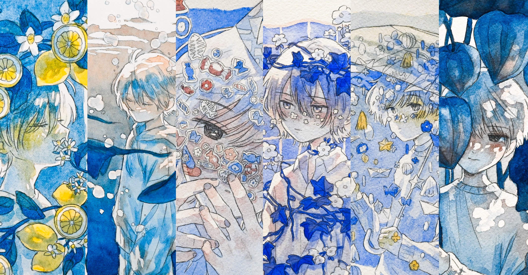 絵画 ★aik★Nicola原画 LIFE CXXX (130) ー Blue」 by ゼノビッチ美奈子｜Artmeter