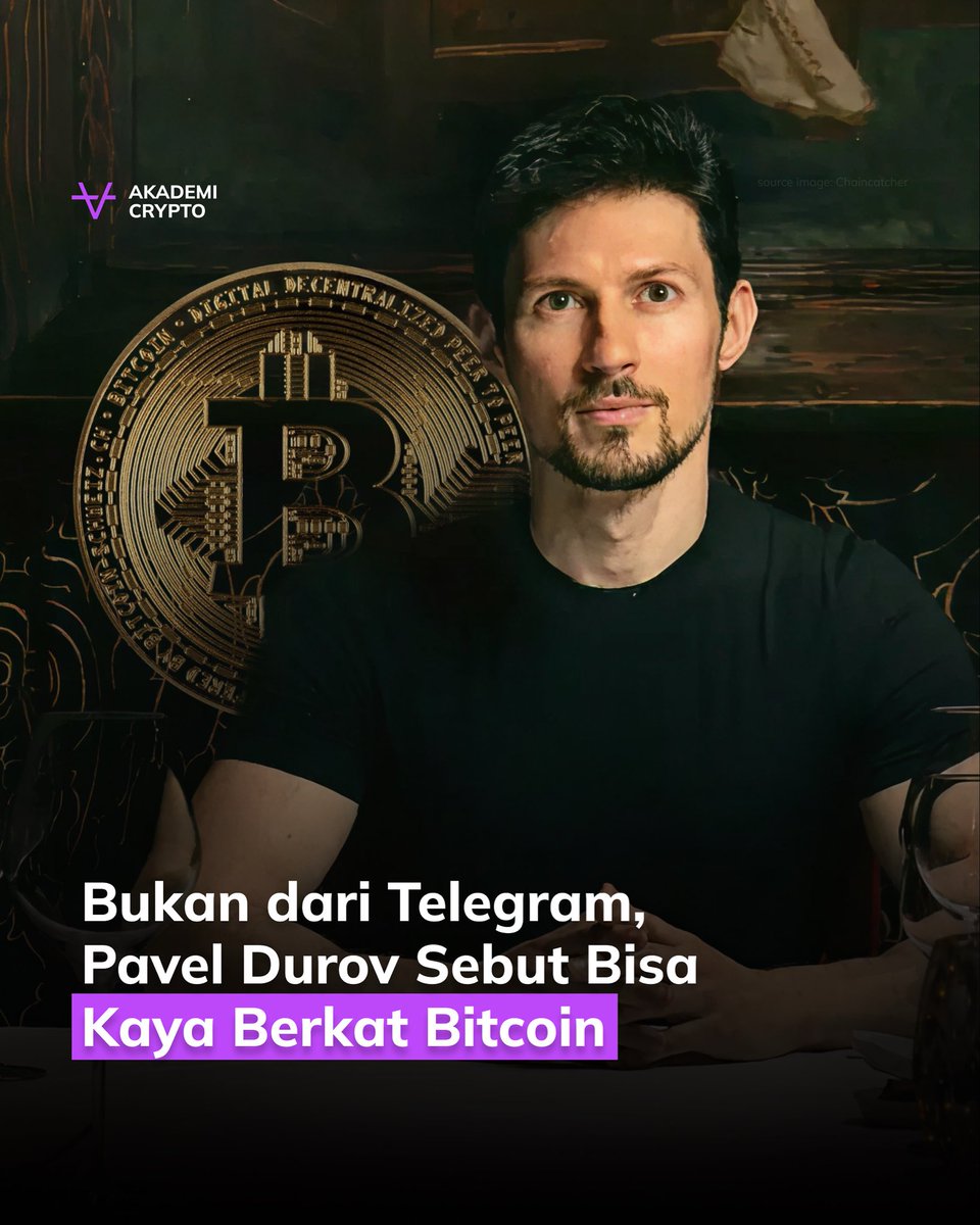 Pendiri Telegram Pavel Durov mengungkapkan bahwa kekayaannya bukan berasal  dari aplikasi Telegram, melainkan berkat investasi ribuan Bitcoin yang  telah ia lakukan sejak 2013 silam.