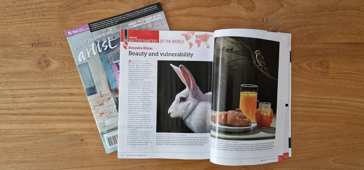 plusonegallery's tweet image. Alexandra Klimas feature in International Artist Magazine in their 'Master Painters of the Worlds' section including 'Snowy the Rabbit I'.

For any enquiries on Klimas' work or further information email info@plusonegallery.com

#plusonegallery #hyperrealism #painting