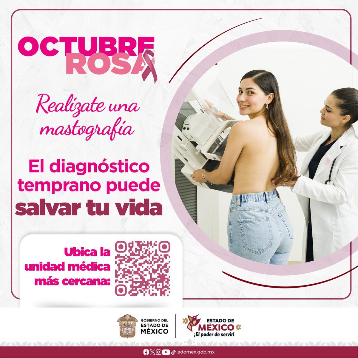 AmbienteEdomex's tweet image. En el Estado de México cuidar de ti es nuestra prioridad, acércate a tu unidad de salud más cercana: ¡Observa, toca y siente!
Para más información visita:
salud.edomex.gob.mx/salud/
A partir de los 40 años realiza la mastografía. #ElPoderDeServir
#PrevenirEsVivir