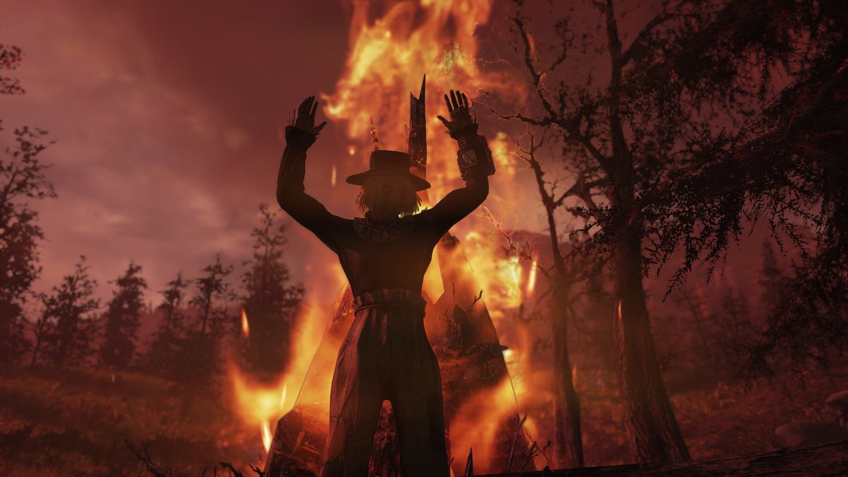 sendnukas's tweet photo. Burn him burn him burn him! Wait, I’m confused.

#falloween #fallout76 #fallout76photomode #fallout76community #fallout #Bethesda @Fallout https://t.co/ecEeuCXn1i