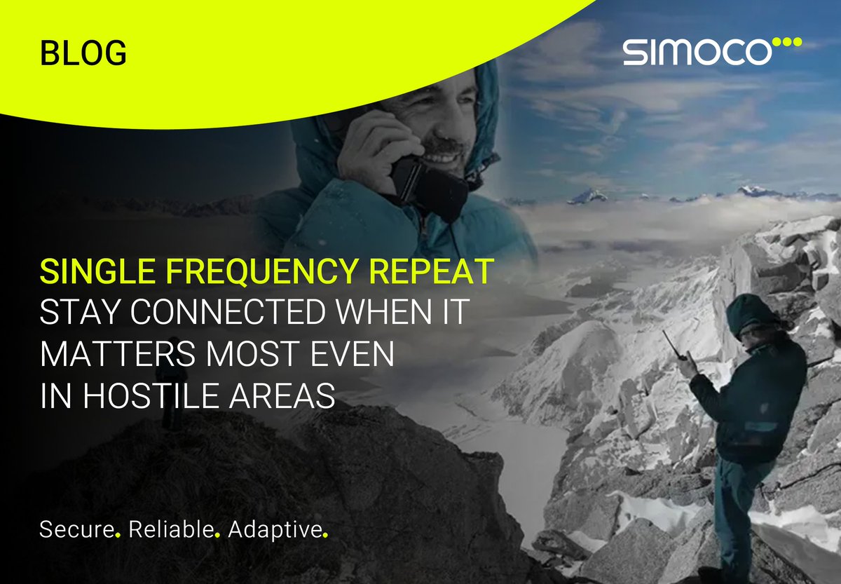 SimocoWS's tweet image. 🚨 Many rescue teams aren’t aware of Simoco’s Single Frequency Repeat (SFR) feature — extending radio coverage in tough areas without extra infrastructure. 📡 Contact Simoco for advice on deploying SFR for your teams.
👉 bit.ly/3KRMMp9.