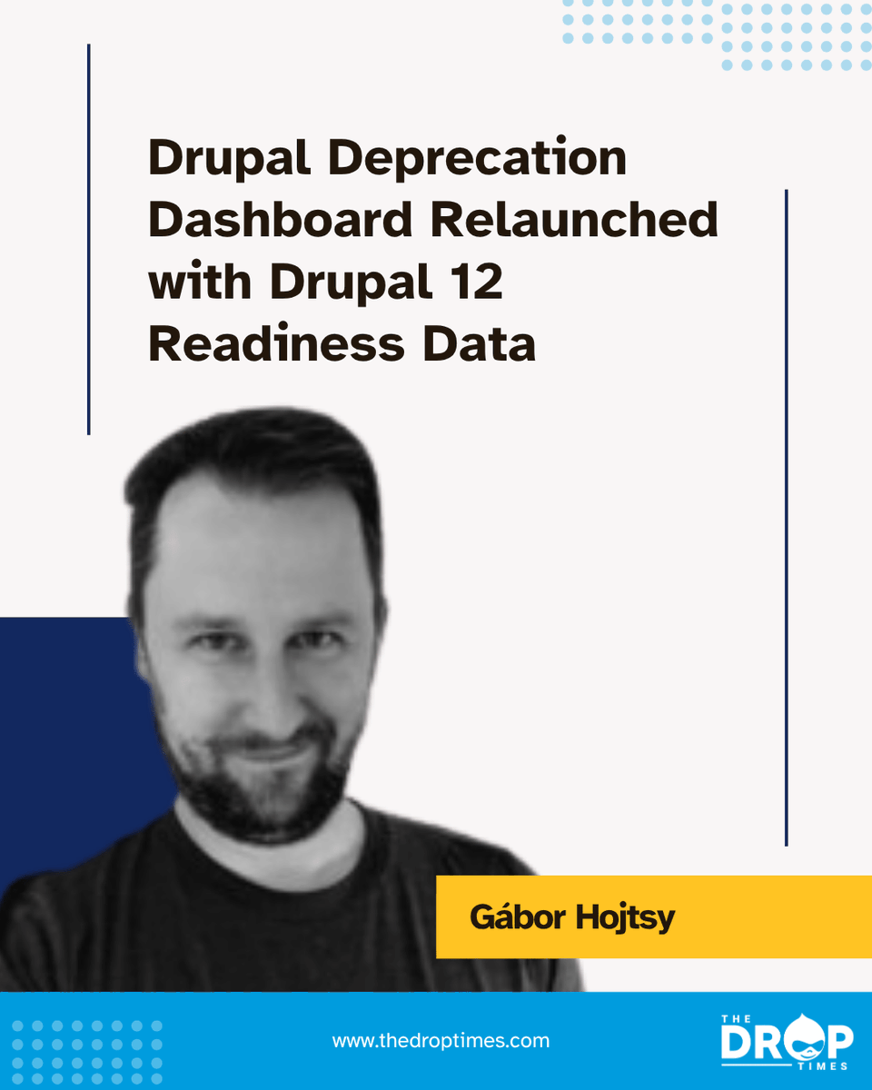 thedroptimes's tweet image. The Drupal Deprecation Dashboard now includes Drupal 12 readiness data, hosted on docs.acquia.com.
Most disruptive deprecations deferred to Drupal 13—simplifying upgrades from 11.2.
🔗 bit.ly/4olWHlp
#Drupal12 #DrupalDev #Deprecation #Acquia