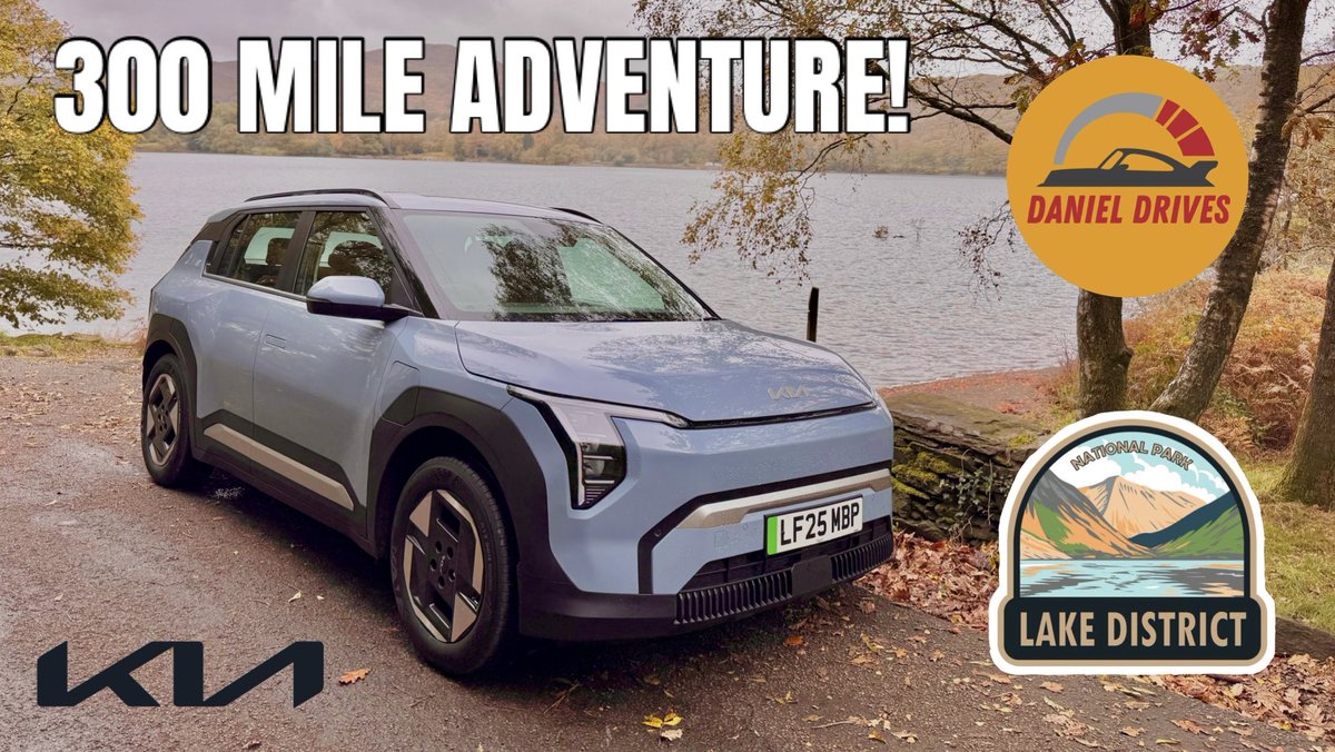 The first of two Daniel Drives episodes with the wonderful <a href="/KiaUK/">Kia UK</a> EV3 has gone live! I take a drive up to the Lake District to test the car on a mixture of roads, with some stunning scenery along the way. Can it really do 300+ miles on a charge? 🤔

➡️ youtu.be/I9wB1XMMMNI?si…