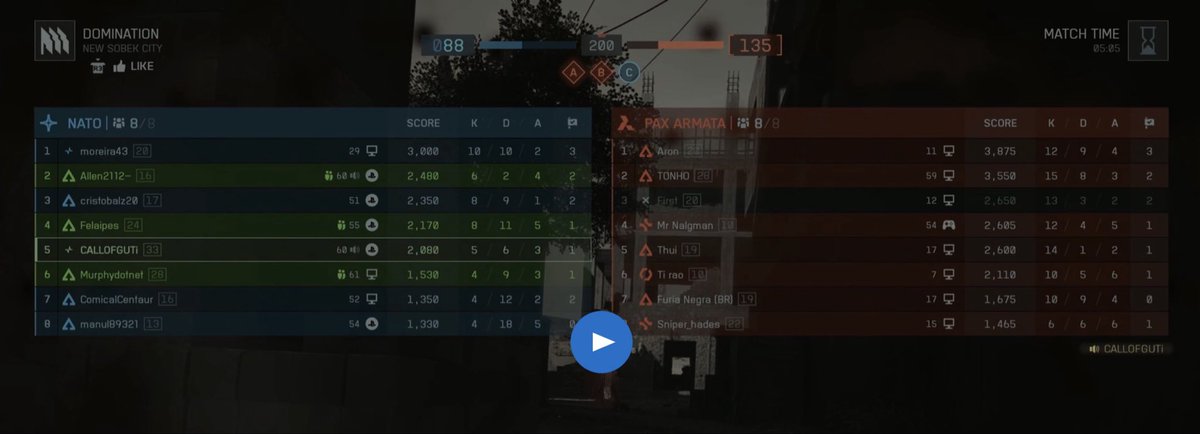 CALLOFGUTi's tweet photo. @BattlefieldComm Hi friends, we're a Latino community with over 55,000 subscribers playing Battlefield 6, but we've been very frustrated with the latency in matchmaking. I'm leaving a sample image, since we're playing against Brazilians with 3 ping and we can't hurt them. HELP https://t.co/2mhgpUm2js