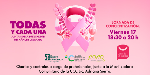 Los esperamos este 17 de octubre.
Apoyan profesionales de #hospitalevangelico y #comisioncontraelcancer #lavidasigueganando